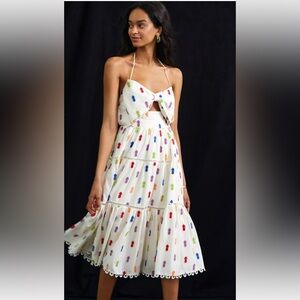 NWT FARM Rio/Anthropologie pineapple halter dress large